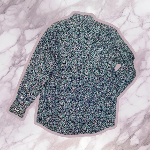 Tori Richard Men’s Long Sleeve Cotton Button-Down Shirt in Navy Blue “Lawn” Sz M - Picture 10 of 13